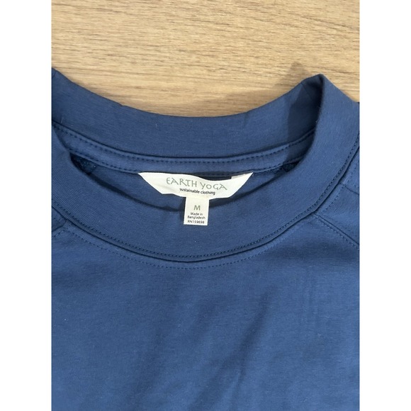 Earth Yoga Tunic Sweatshirt M Oversized Activewear Sustainable Blue Womens NWOT - Picture 3 of 12